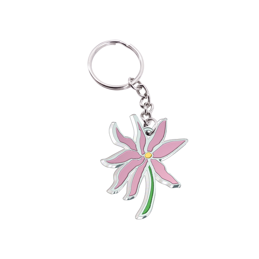 LLYLM Pink Flower Keychain